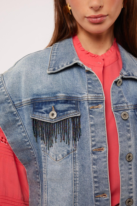 Fluresk blauwe dames gilet