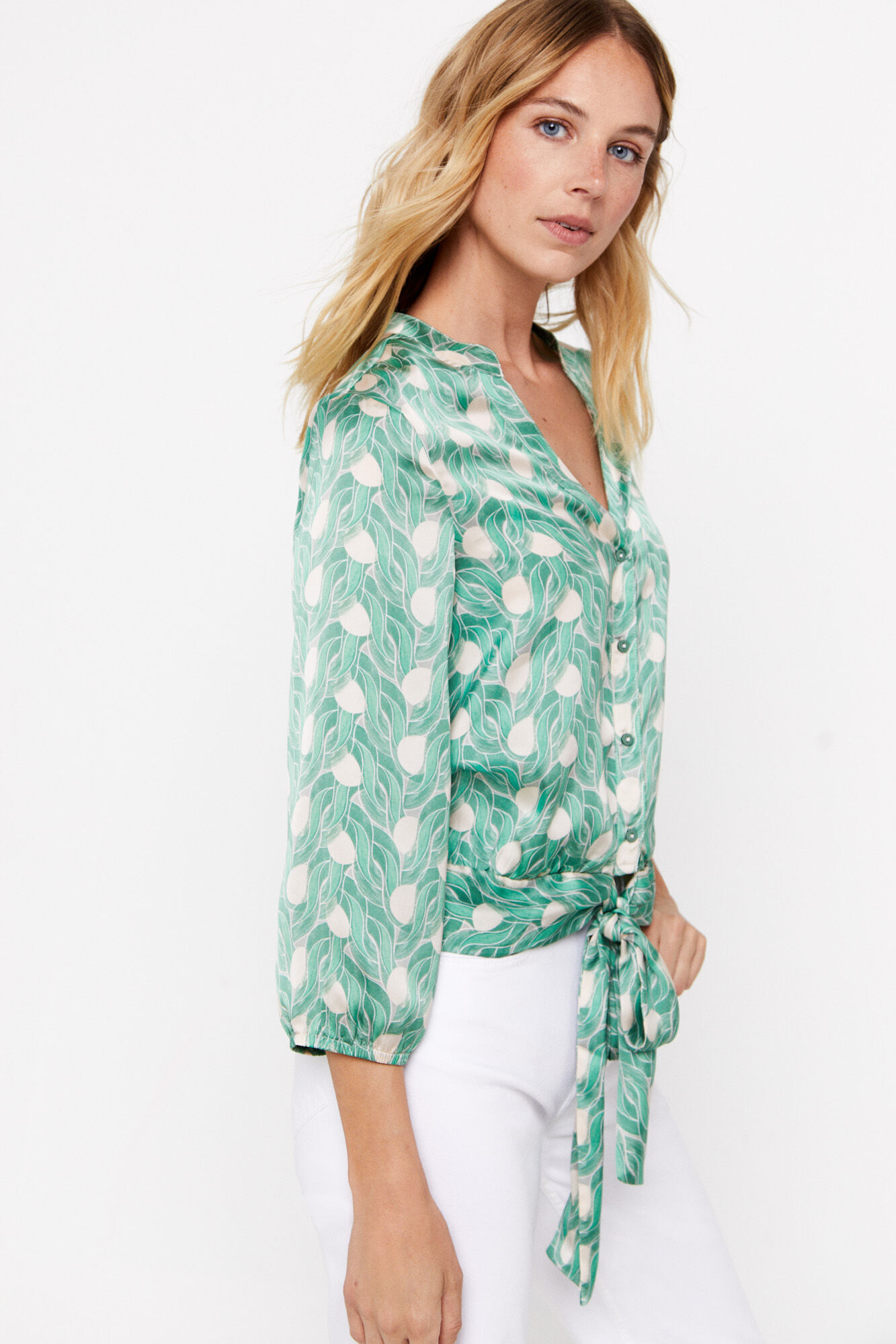 Blusa estampada sustentável