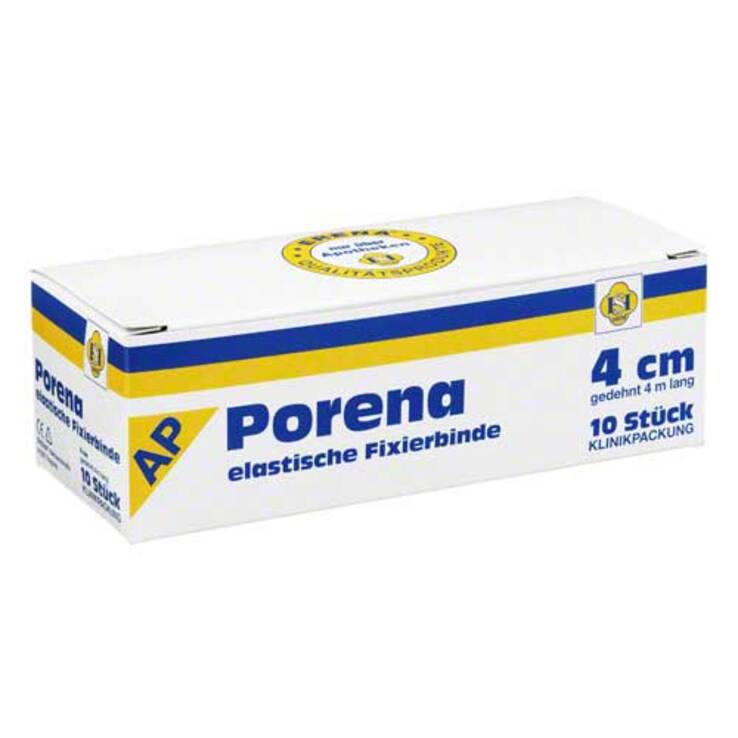 Porena elastische Mullbinde binde 4cm ohne Cello weiß, 10 St