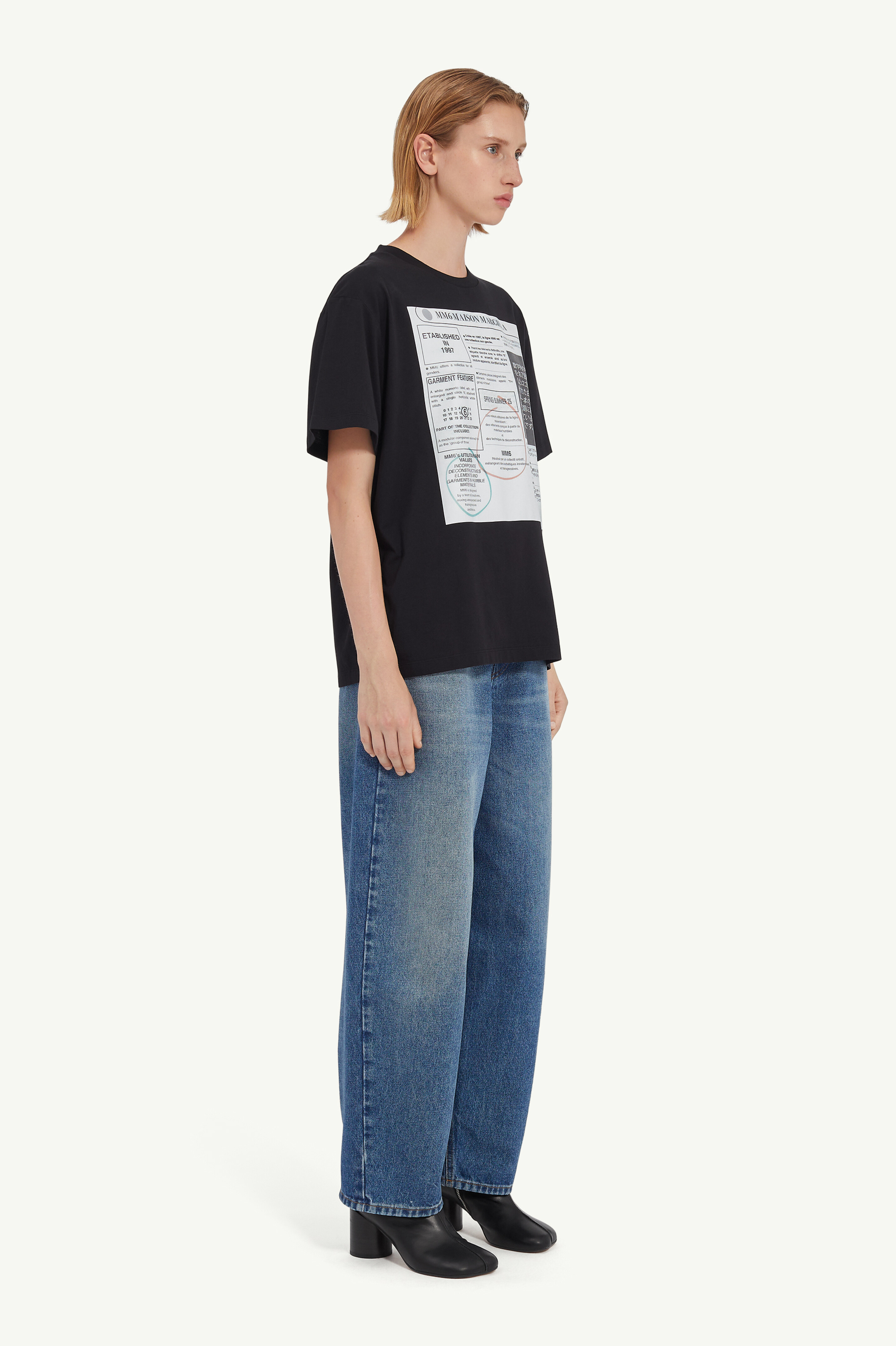 Black Printed T-Shirt Regular Fit Noir