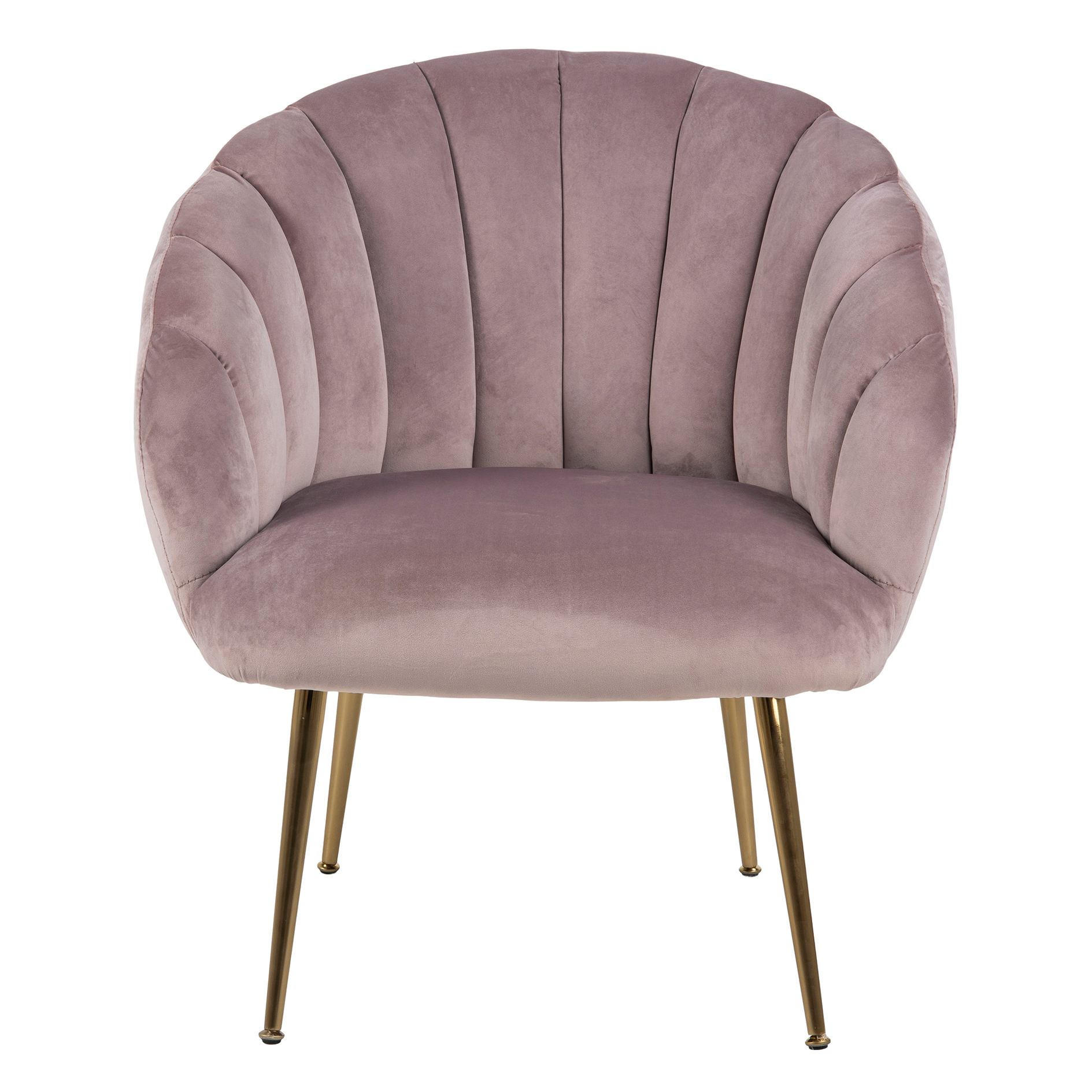 Loungestuhl DANIELLA - rot - gold - Samt