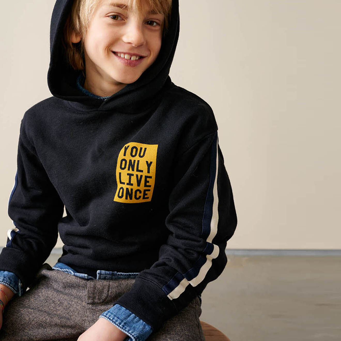 Bellerose Sweat à capuche Furcy en Coton bleu marine