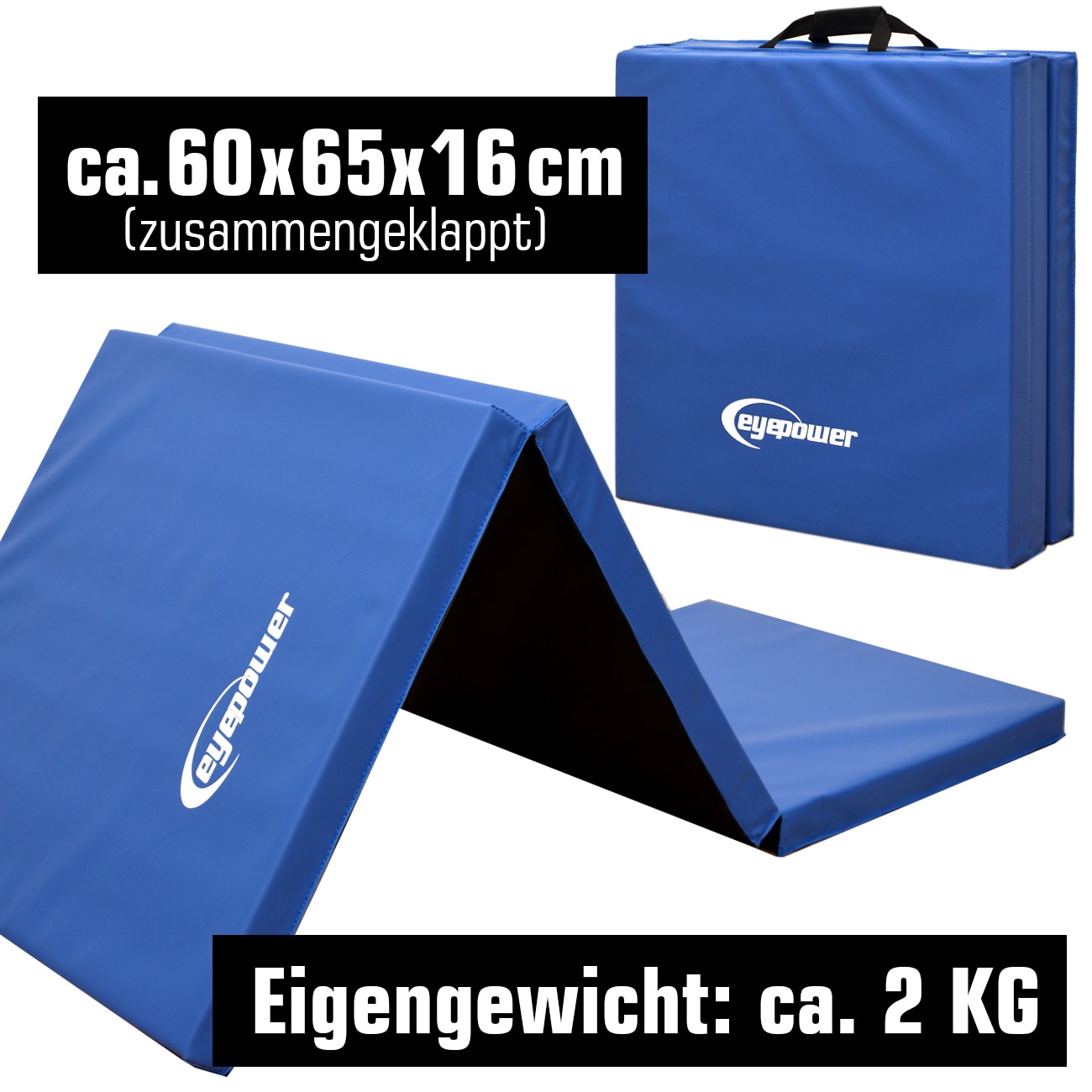 XL Gymnastikmatte 190x60x5cm - Faltbare Turnmatte