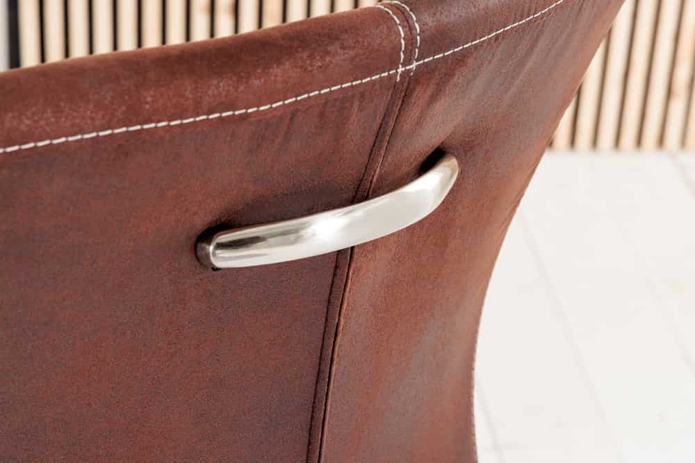 Freischwinger Stuhl SAMSON dark coffee Edelstahlrahmen mit Komfortgriff