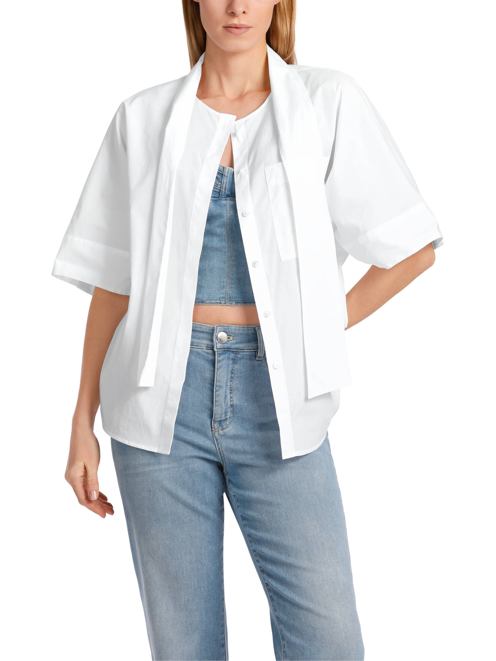Marc Cain| Damen Schluppenbluse Kurzarm