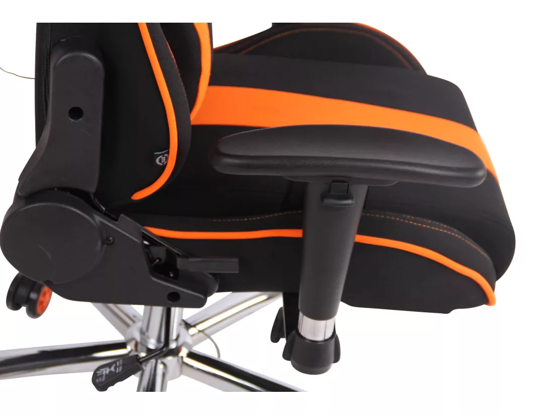 Chaise de bureau - Tissu & Métal chromé - Noir / Orange - Limit XM