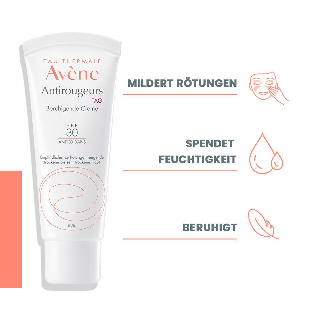 Avène Antirougeurs Tag Beruhigende Creme mit SPF 30 - beruhigend bei Rötungen und Rosacea-Behandlung