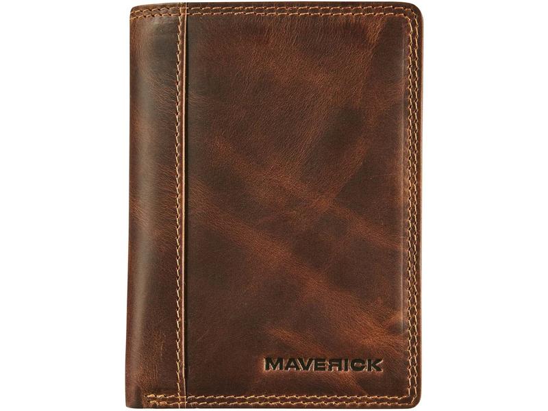 Maverick Portemonnaie Original Compact 9 x 12.3 cm, Braun Geldbörse mit RFID Schutz