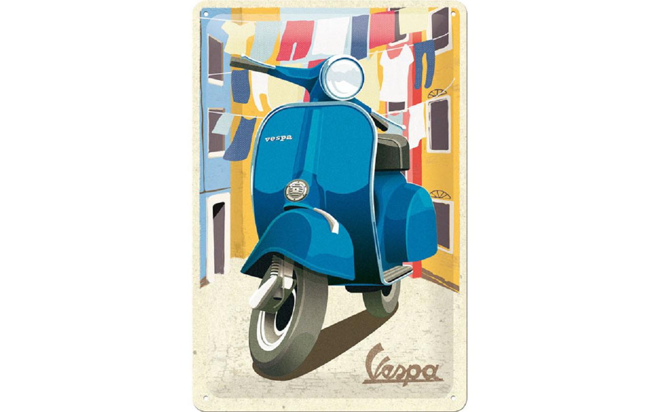 Schild Italian Vespa 20 x 30 cm, MetallBlechschild im Retro Design