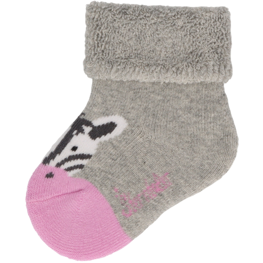 Sterntaler Baby-Socke 3er Afrika hellgrau mel.