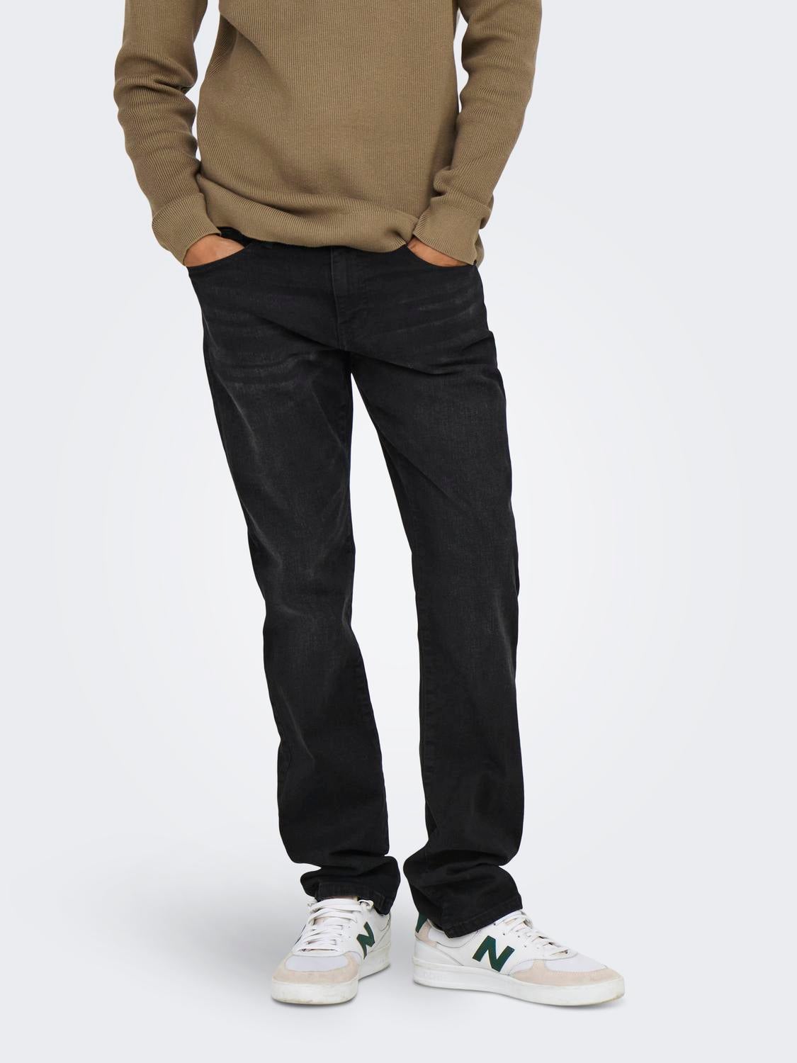 ONSWEFT Mittlere Taille Slim Fit Jeans Black Denim