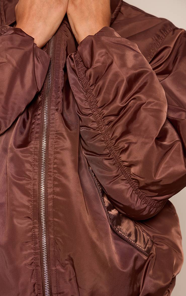 Chocolat Veste Bomber Oversize À Manches Cocon