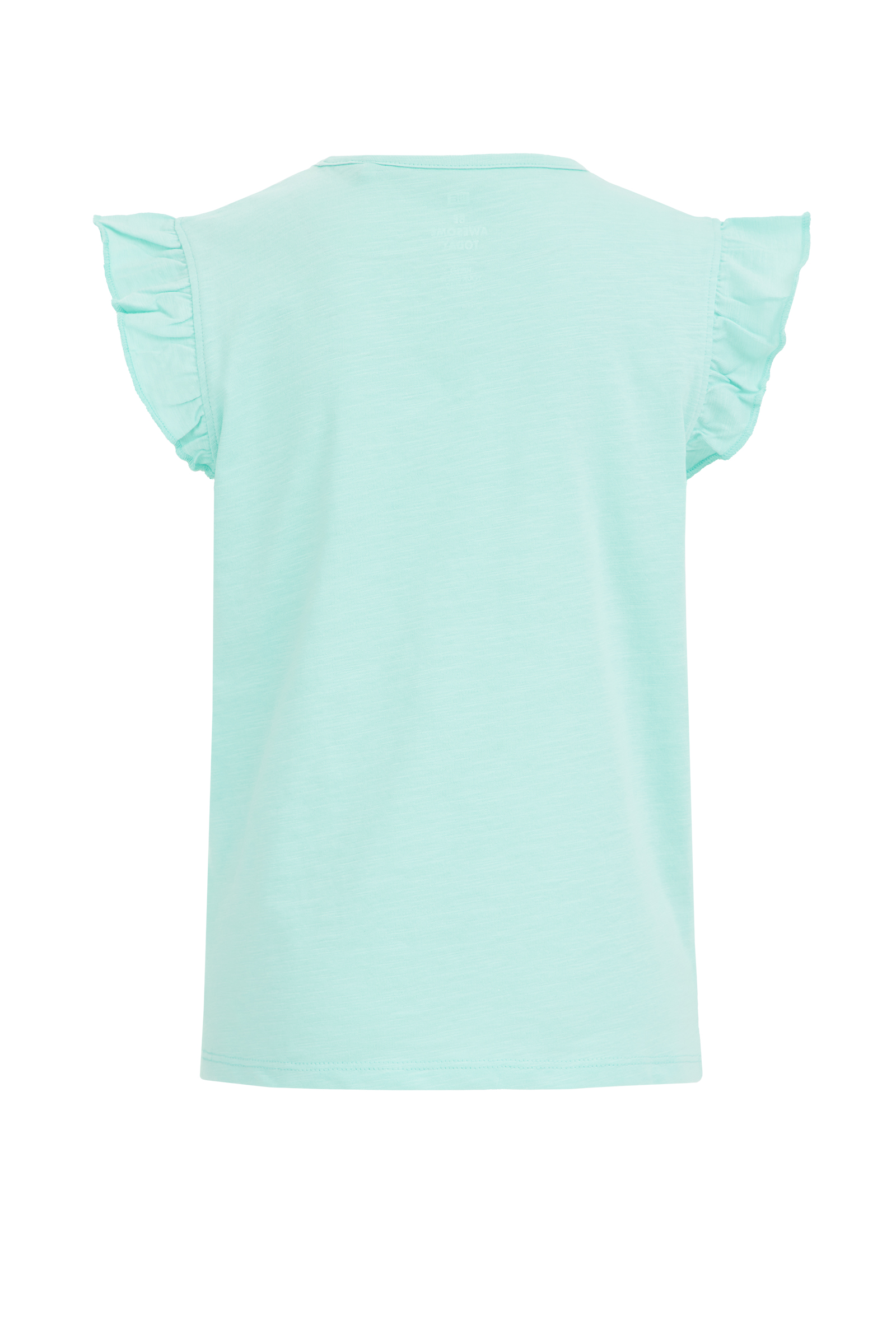 Meisjes T-shirt met ruches WE Fashion Pastelblauw