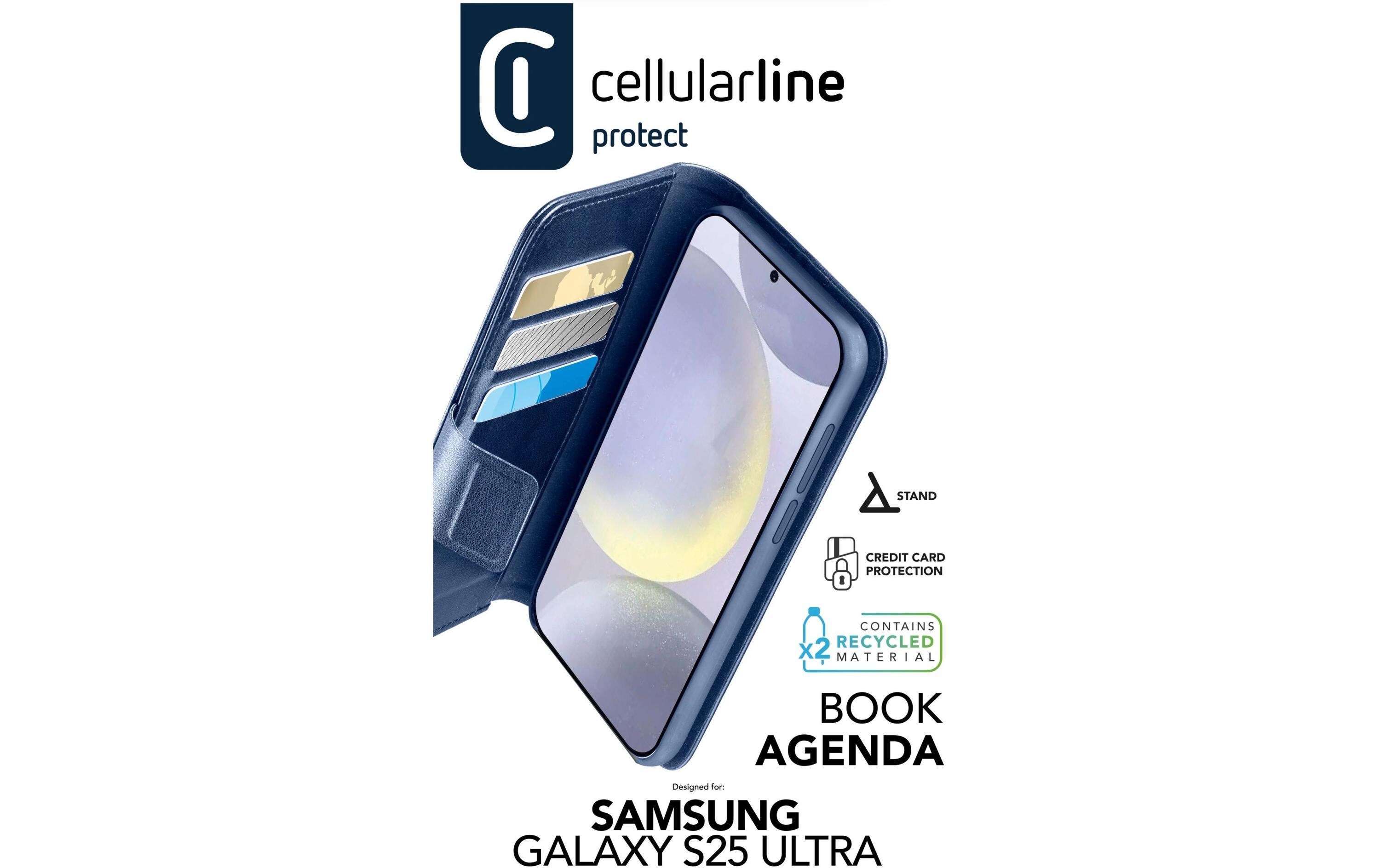 Book Cover Book Agenda 2 Galaxy S25 Ultra BlauHandyhülle für das Samsung Galaxy S25 Ultra