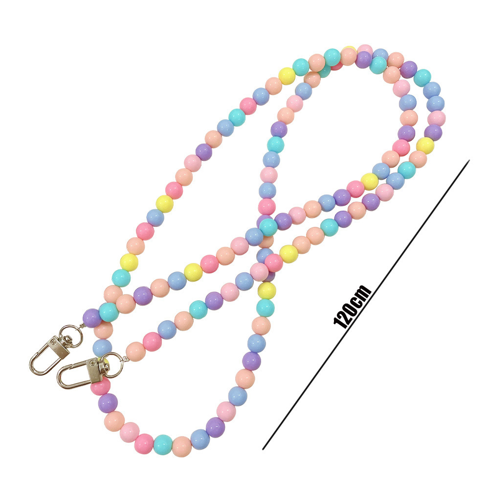 (120cm) Universal Necklace Handykette Umhängeband für Schutzhülle mit Perlen   1x Einlage - Bunt