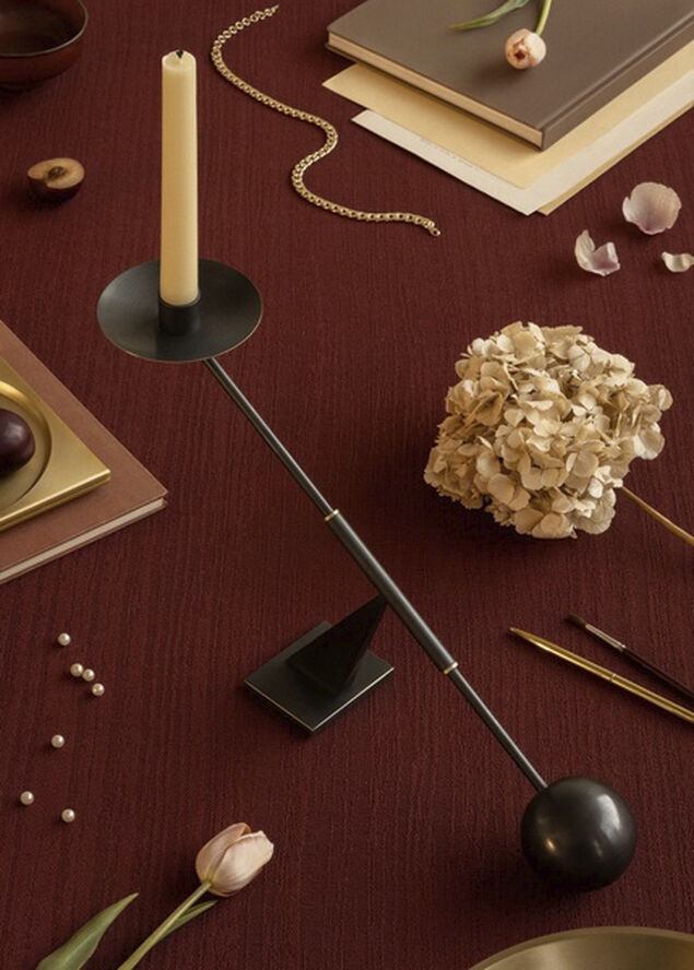 Audo Copenhagen Interconnect Candle Holder, W42,5, Bronzed Brass