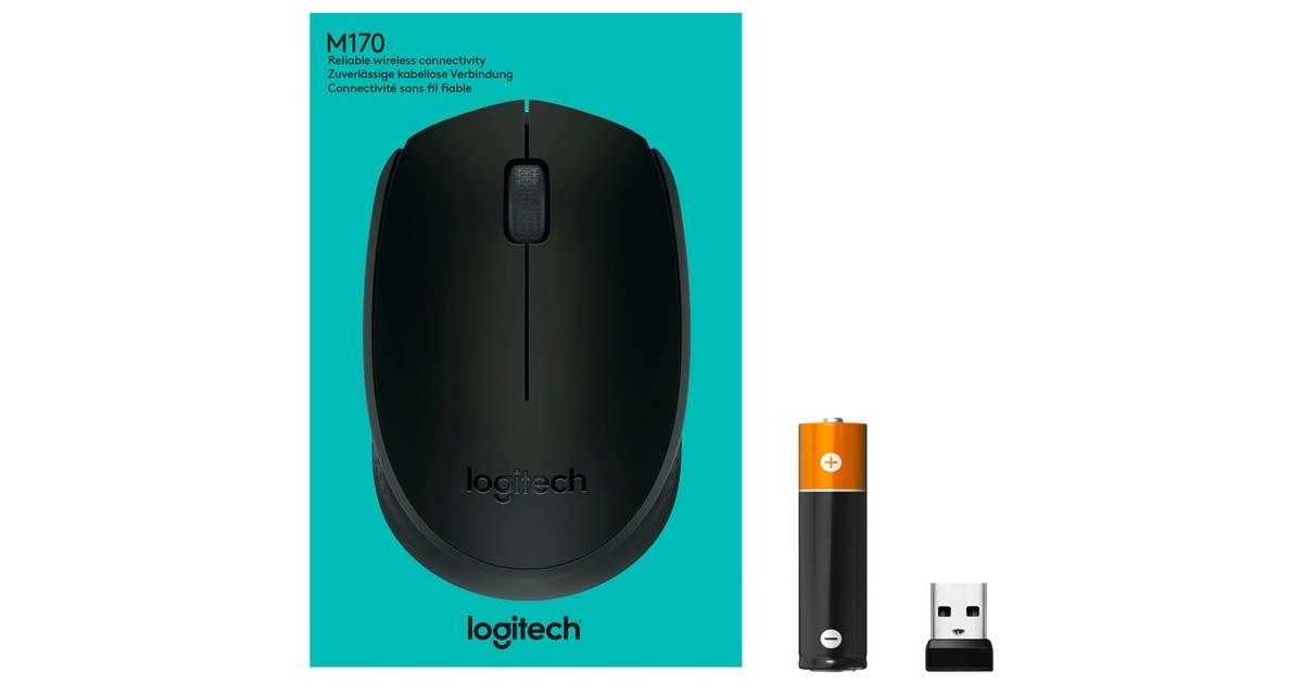 LogitechB170 muis  (Zwart, Draadloos)