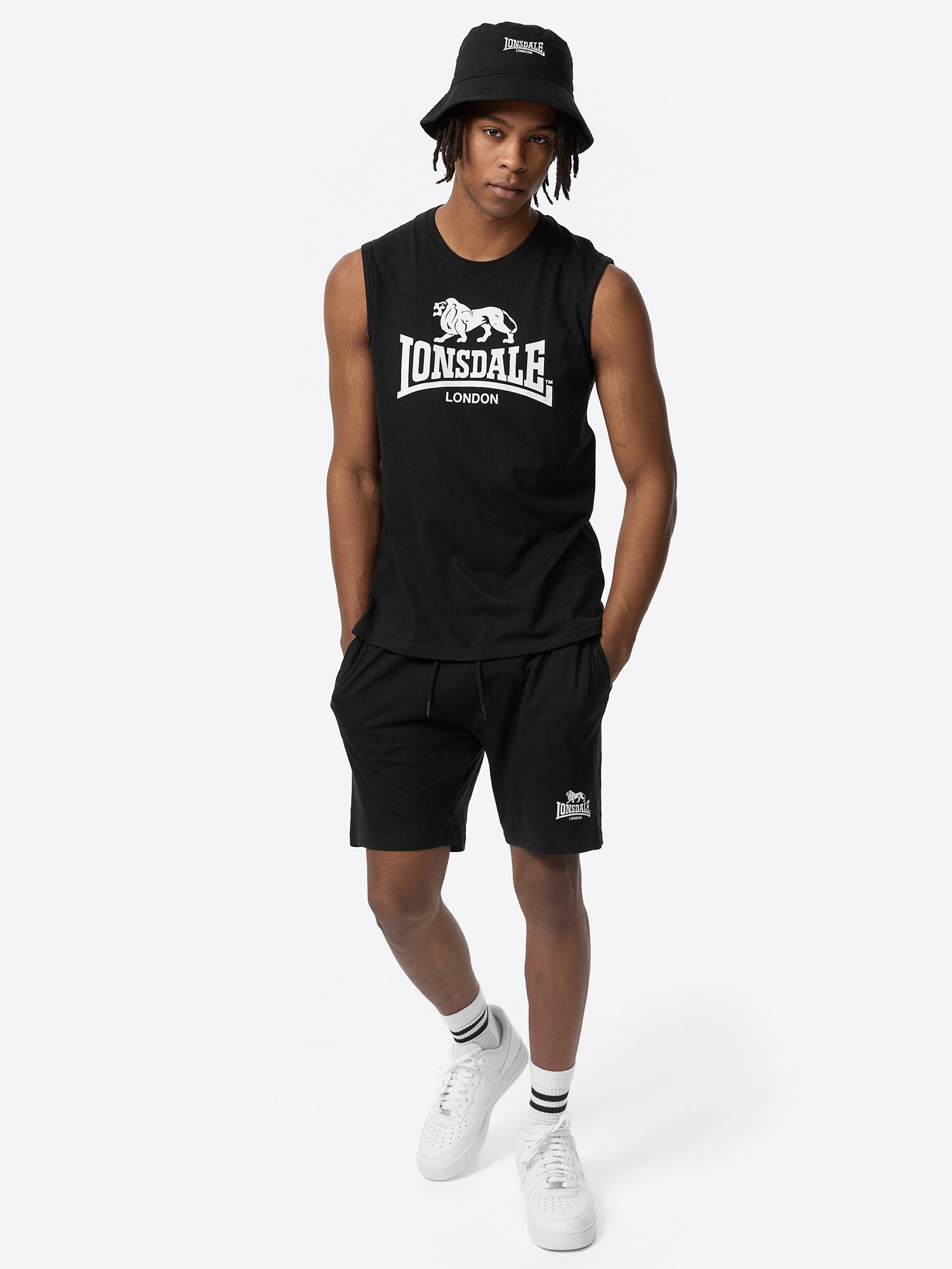 Lonsdale Herren ärmelloses T-Shirt & Shorts Set normale Passform ALLANTON