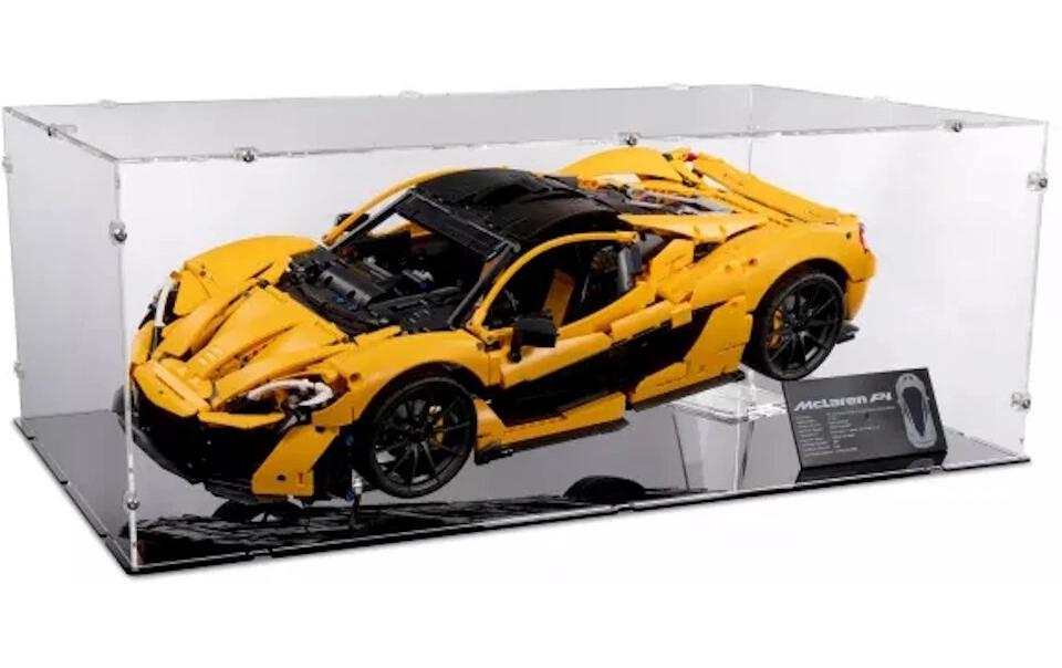 Baukasten Acryl-Display XL für LEGO 42172 McLaren P1<br>Acry-Display-Box mit schwarzem Boden