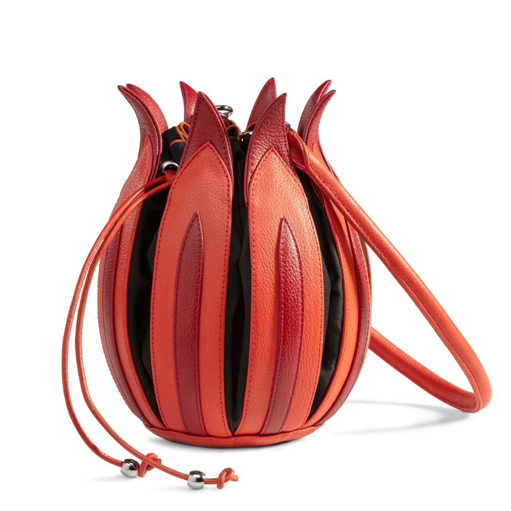 Tulip Rembrandt Orange-Red / Black Canvas Medium