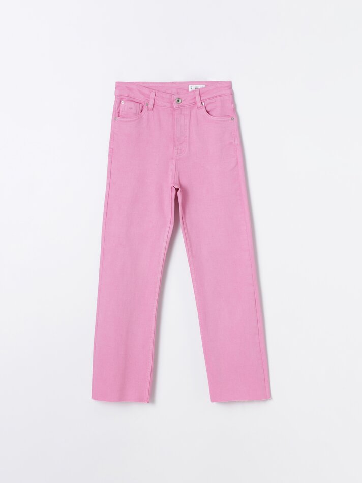 Calça jeans flare mini - Rosa Vigore