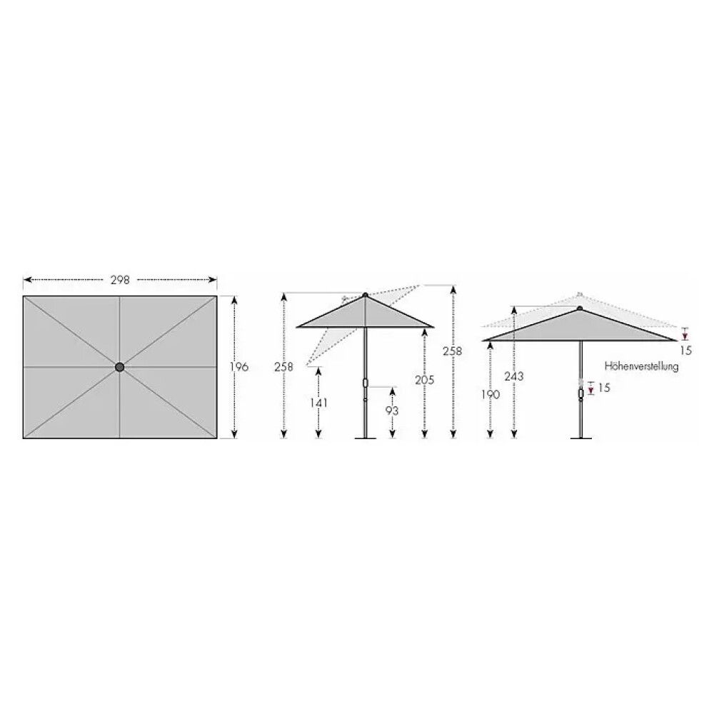 PARASOLL DOPPLER ALU WOOD ULTRA 300X200CM BEIGE