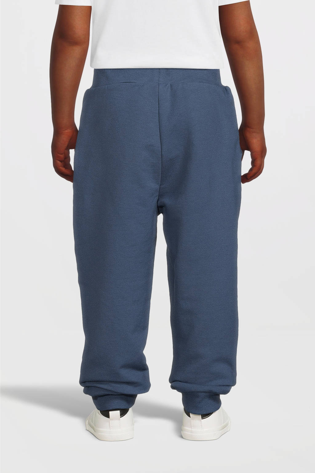 NAME IT regular fit broek met tekst grijsblauw