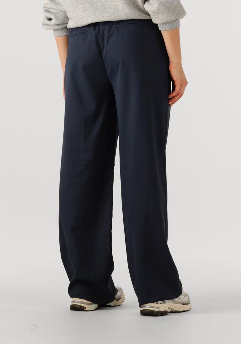donkerblauwe alix the label wijde broek ladies woven clean pants