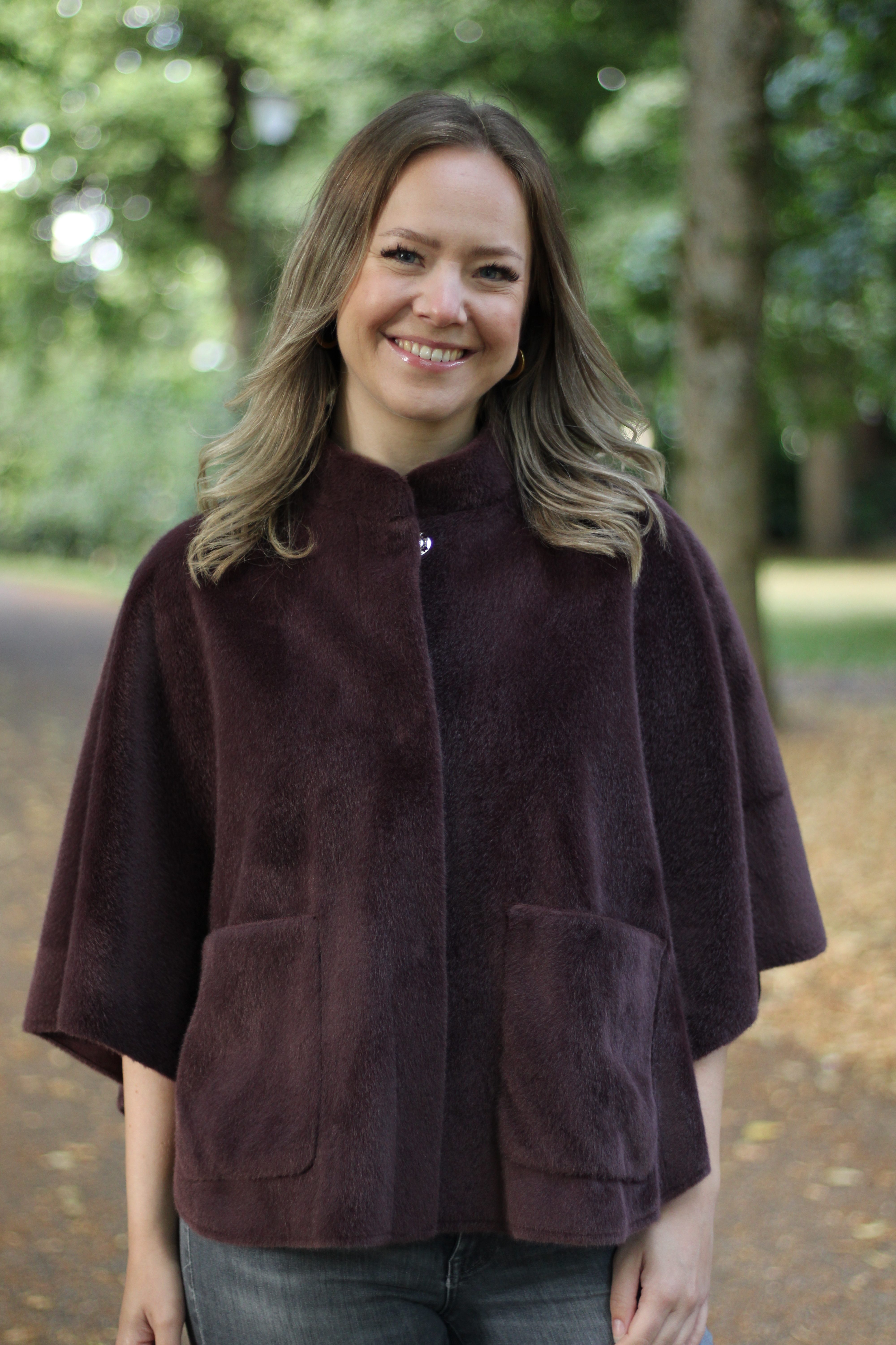 Rino & Pelle - Dewi Faux Fur Cape - Chocolate Bean