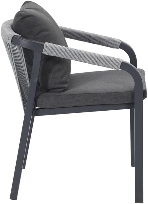 OUTLIV. Bordeaux Stapelsessel Aluminium Rope anthrazit dunkelgrau stapelbar witterungsbeständig inkl Kissen 59x62,5x74,5 cm