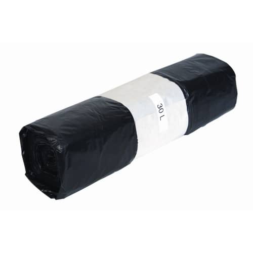Sac plastique PE BD 30L noir 25µm Jet'Sac