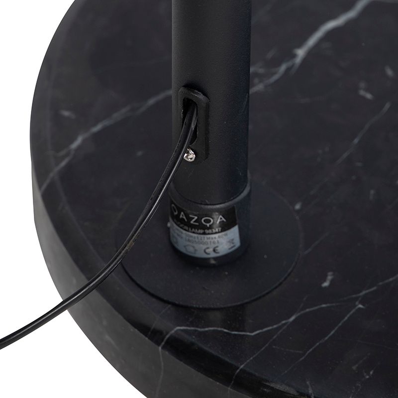 Moderne booglamp zwart met marmeren voet - XXL
