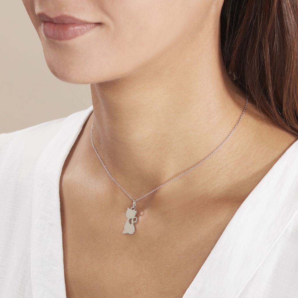 Pendentif Enzio Argent Blanc
