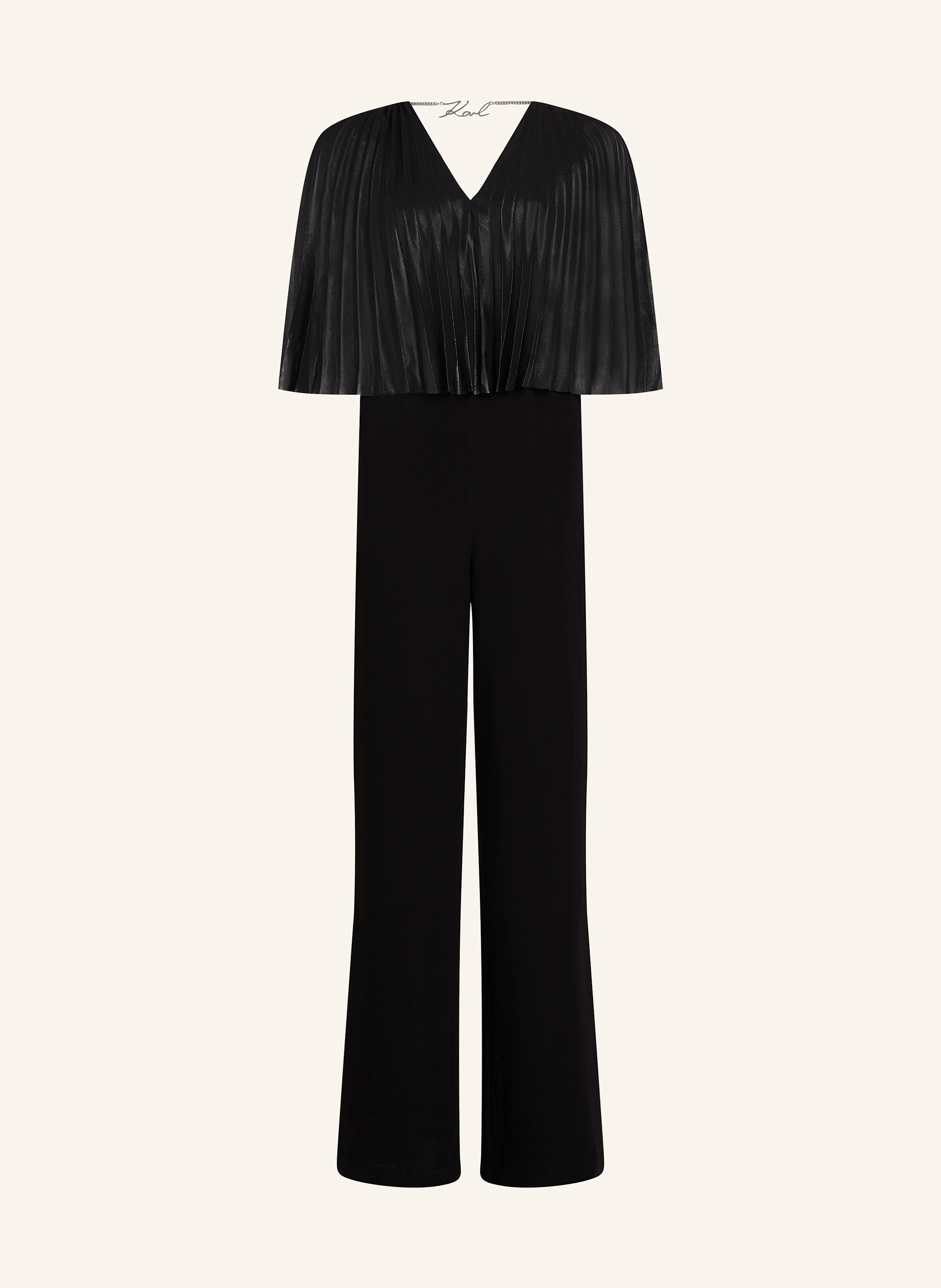 KARL LAGERFELD JUMPSUIT MIT PLISSIERTEM CAPE