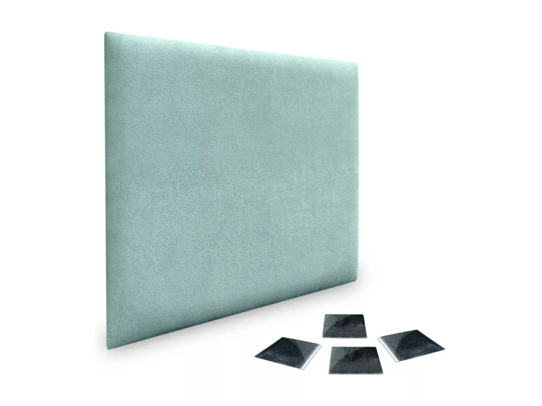 DHOME Lot de 1 Panneaux muraux en tissu auto-adhésifs Panneaux muraux absorbants acoustiques Protection contre les chocs (Vert d'eau, 60x60cm, x1)