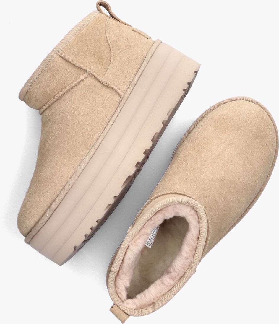 UGG beige ugg vachtlaarzen w classic ultra mini platform