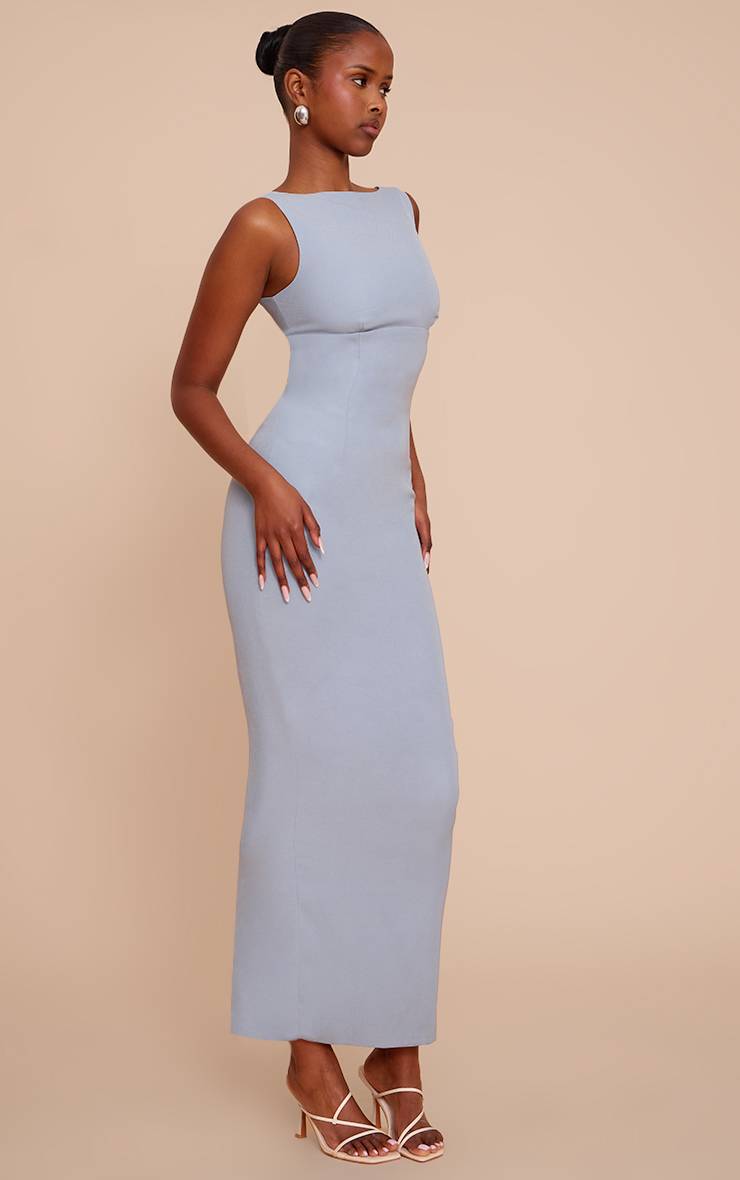 Bleu Clair Robe Longue Dos Échancré Premium