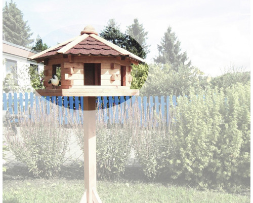 promadino peperkoekenhuisje vogelvoederhuisje inclusief voedersilo 59 x 50 cm bruin, zonder standaard