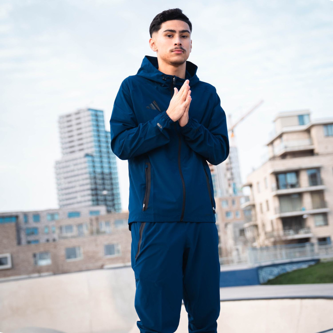 adidas Tiro 25 Vis Tech Competition Hooded Trainingspak Full-Zip Donkerblauw Zwart