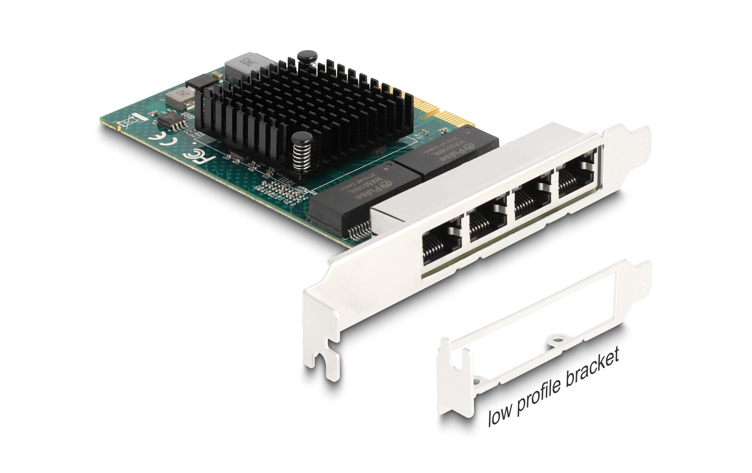Netzwerkkarte 4x RJ45 Gigabit, PCI-Express x4Delock PCI Express x4 Karte zu 4 x RJ45 Gigabit LAN BCM