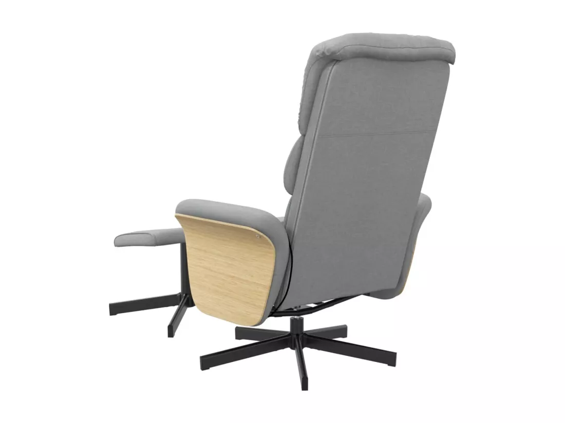 Fauteuil inclinable de massage et repose-pied gris clair tissu