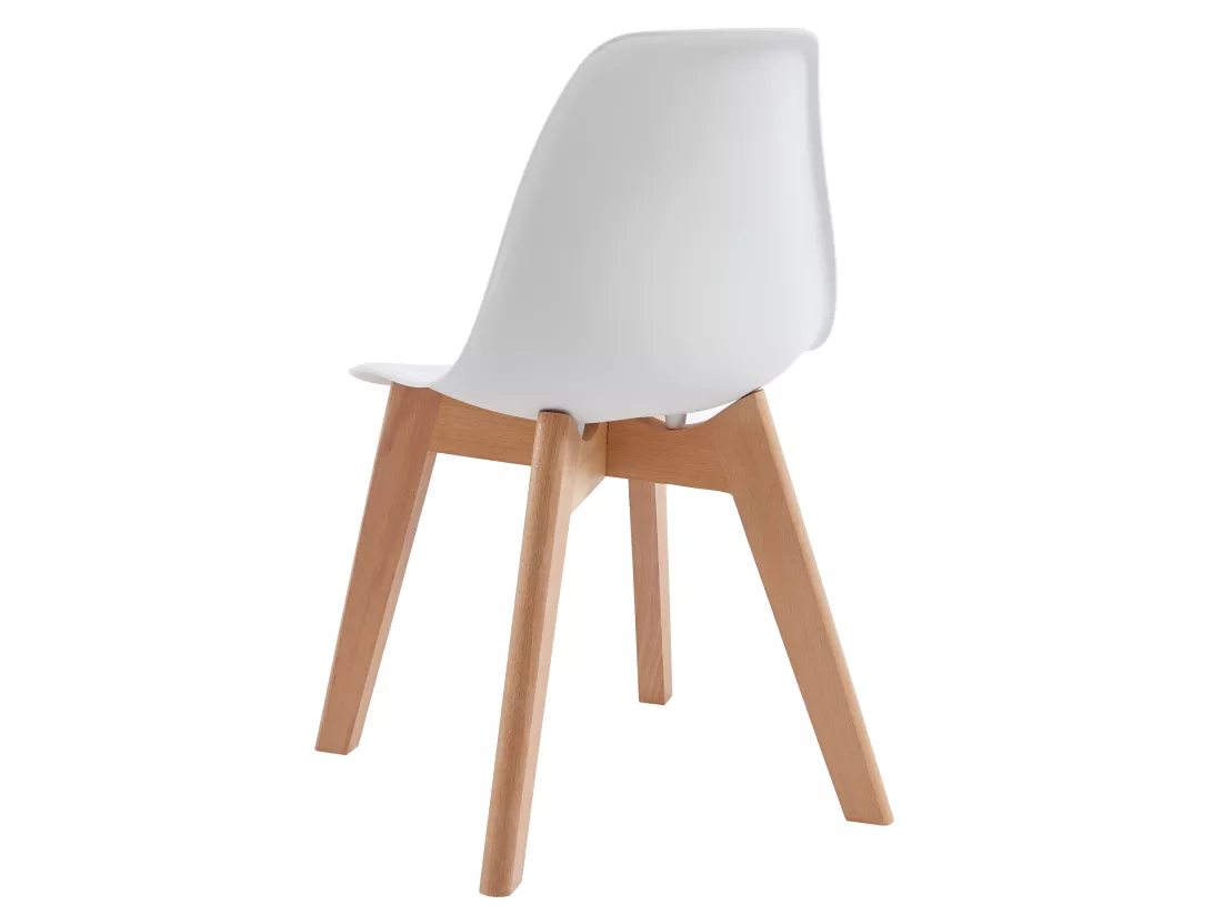 Lot de 2 chaises enfant en polypropylène et hêtre - Blanc - LILINOU