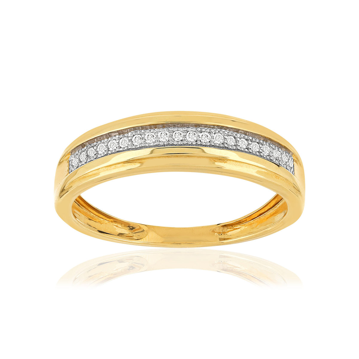 Bague or 375 2 tons diamants