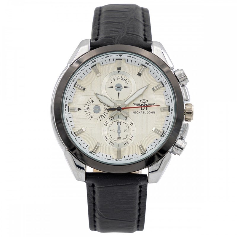 Montre Homme M. JOHN bracelet Cuir Noir