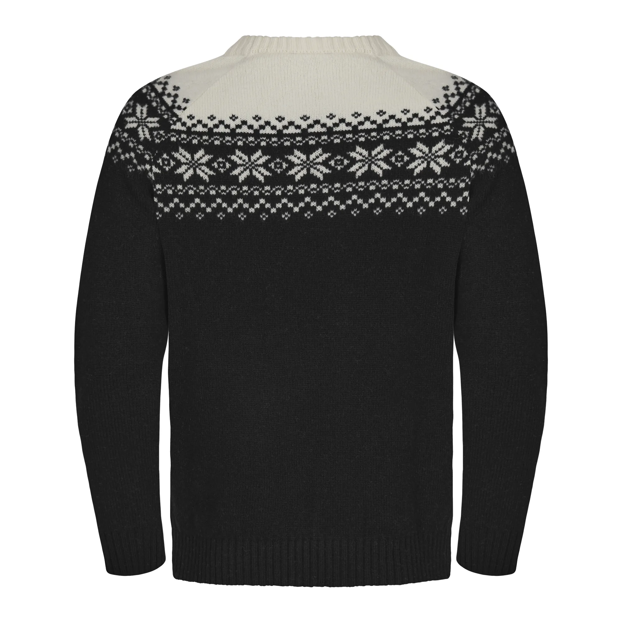 Gridarmor Men's Snøkrystall Round Neck Ullgenser Black/White