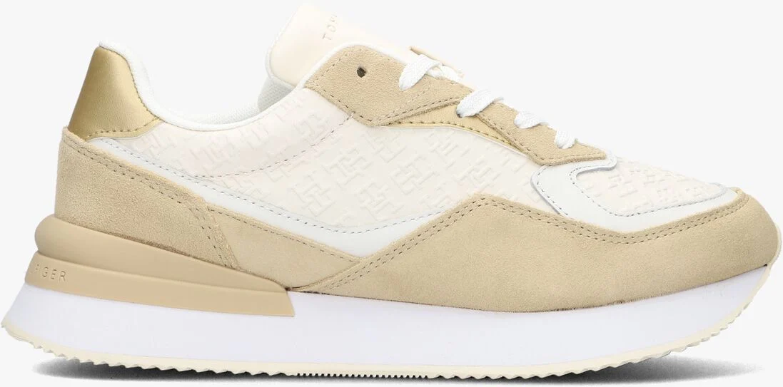 TOMMY HILFIGER beige tommy hilfiger lage sneakers lux monogram runner