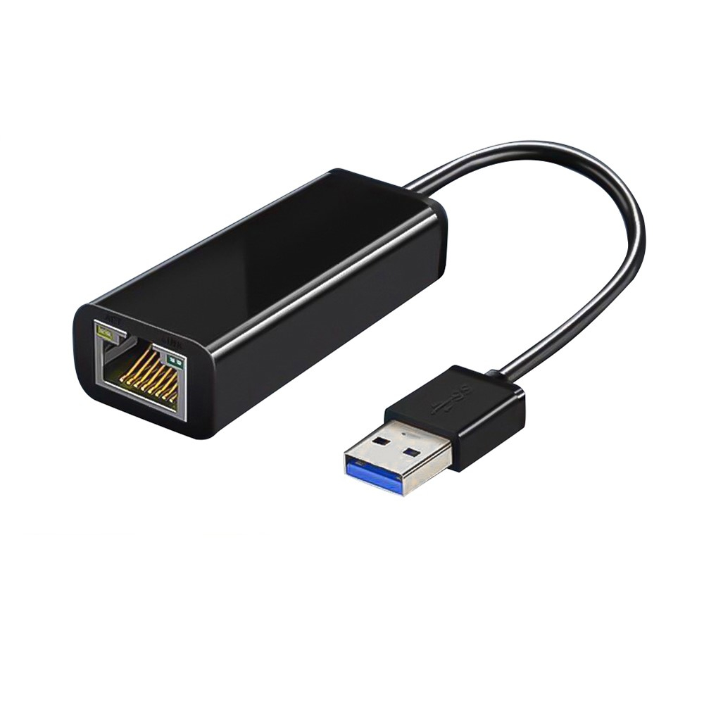 (16cm) USB A auf Gigabit Ethernet LAN RJ45 Netzwerkanschluss Adapter (1000 Mbps) - Schwarz