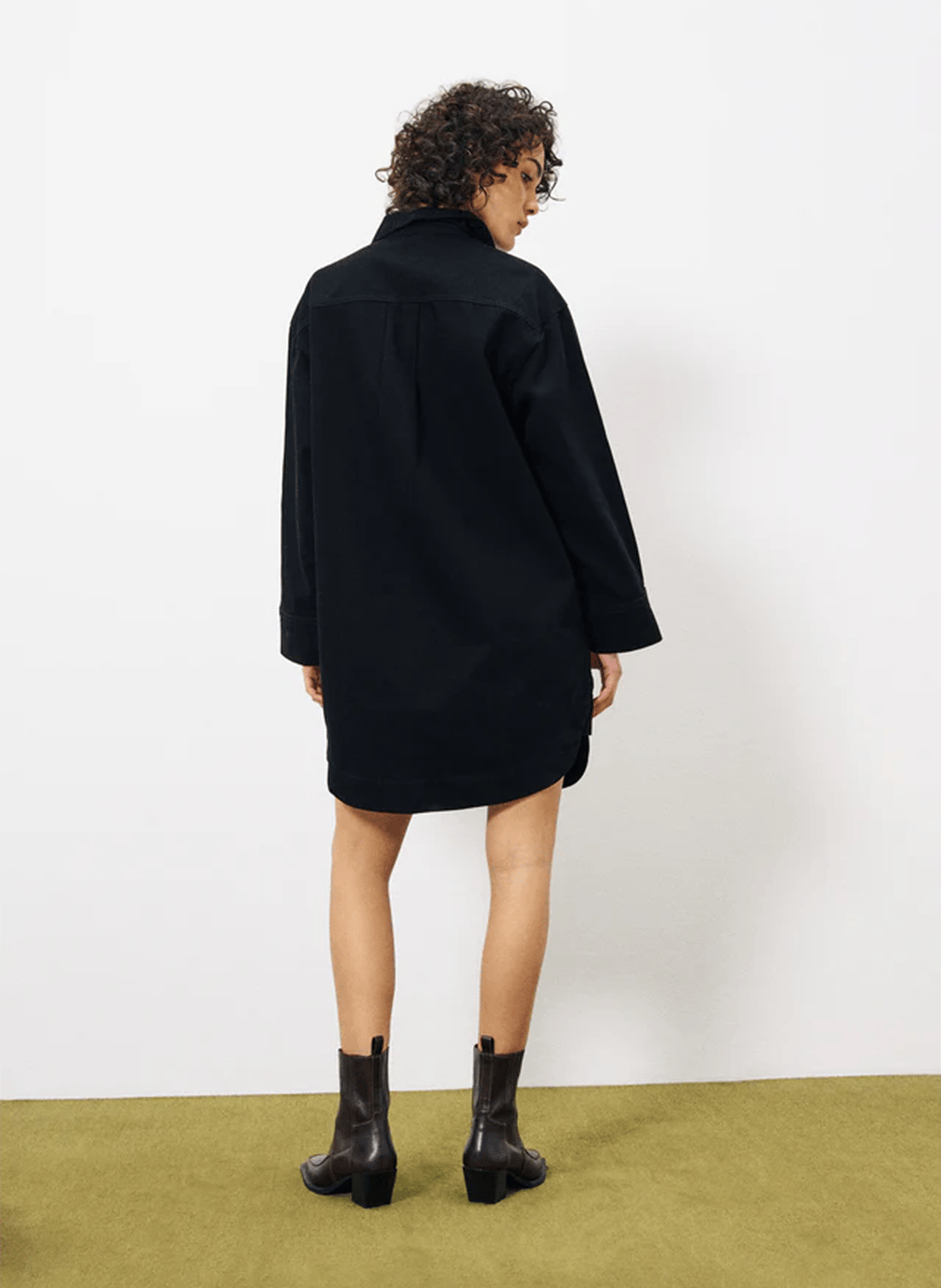 DOMITILLE - Robe chemise courte en coton| Gris