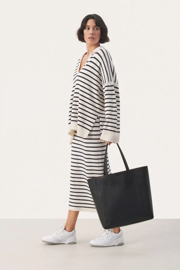 Part Two NataraPW PU Dark navy stripe