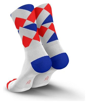 Chaussettes de Running Incylence Peaks Blanc Rouge Bleu